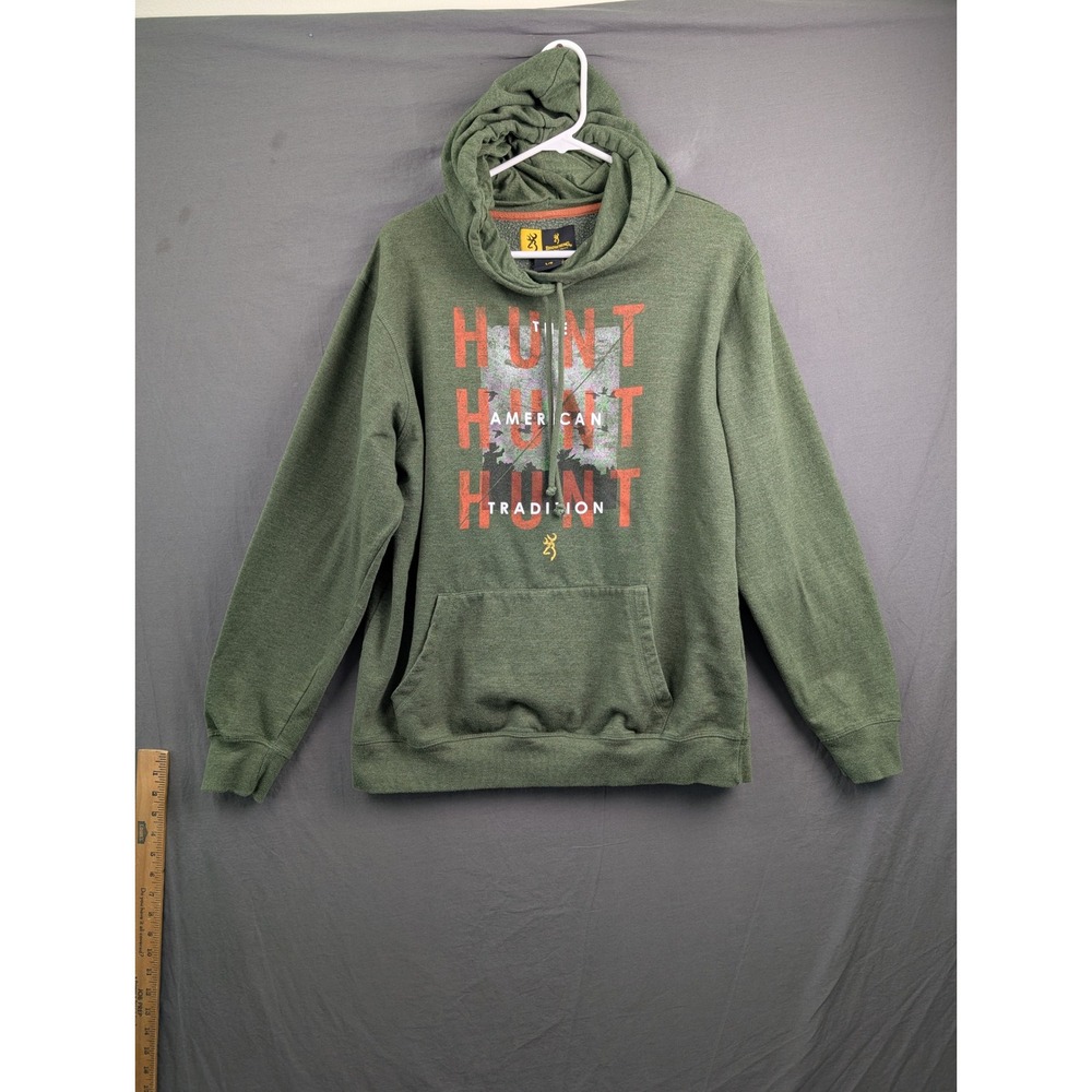 Browning Mens Green Hunt American Tradition Graphic Hoodie Large